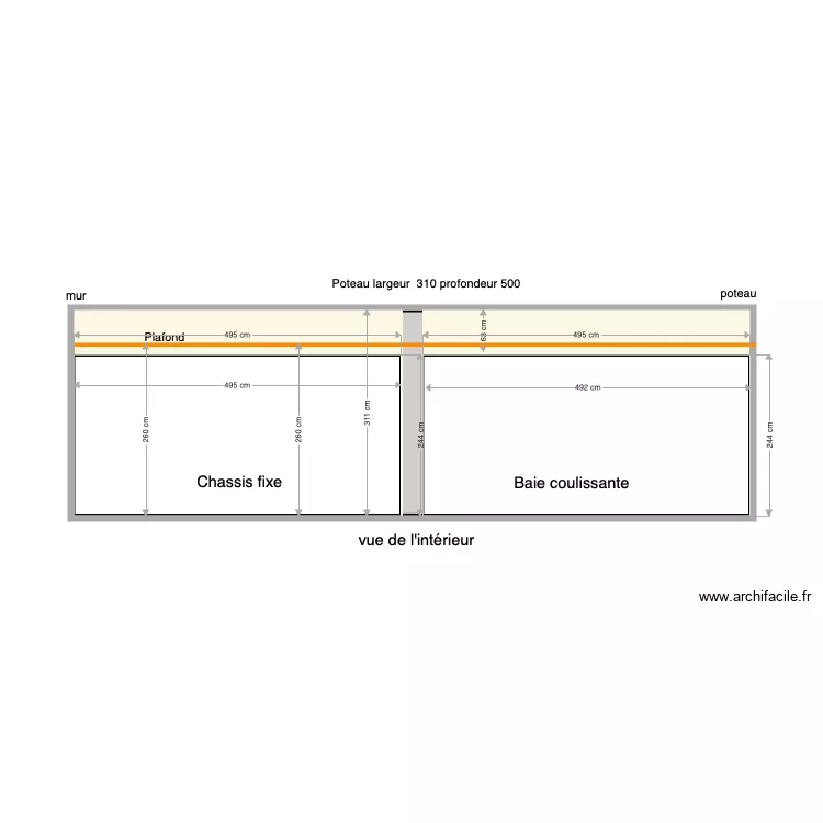 Baies vitr&eacute;es resto. Plan de 