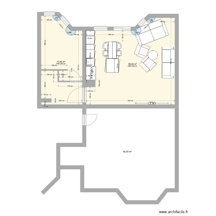 mechain-v02. Plan de 3 pièces et 96 m2