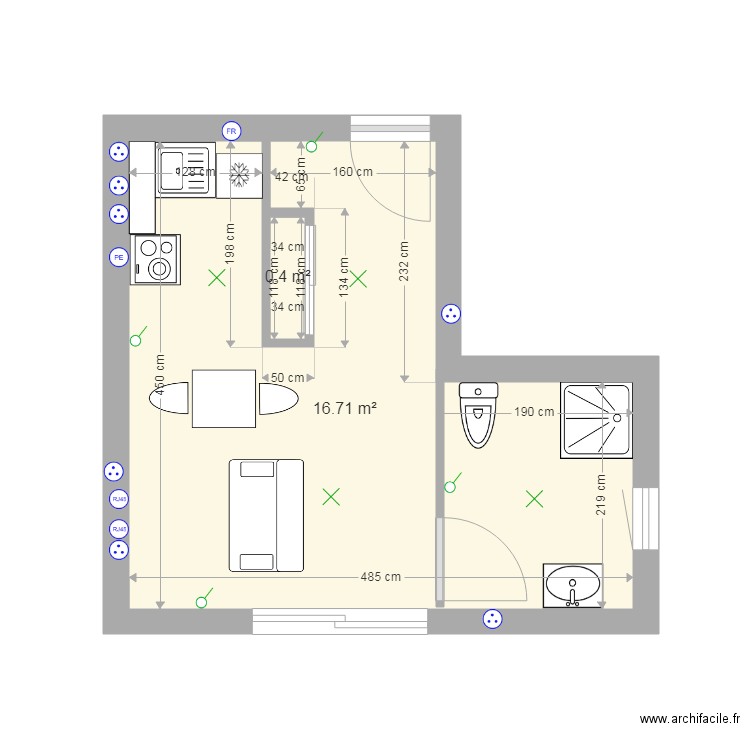 T1 appartement1. Plan de 0 pièce et 0 m2