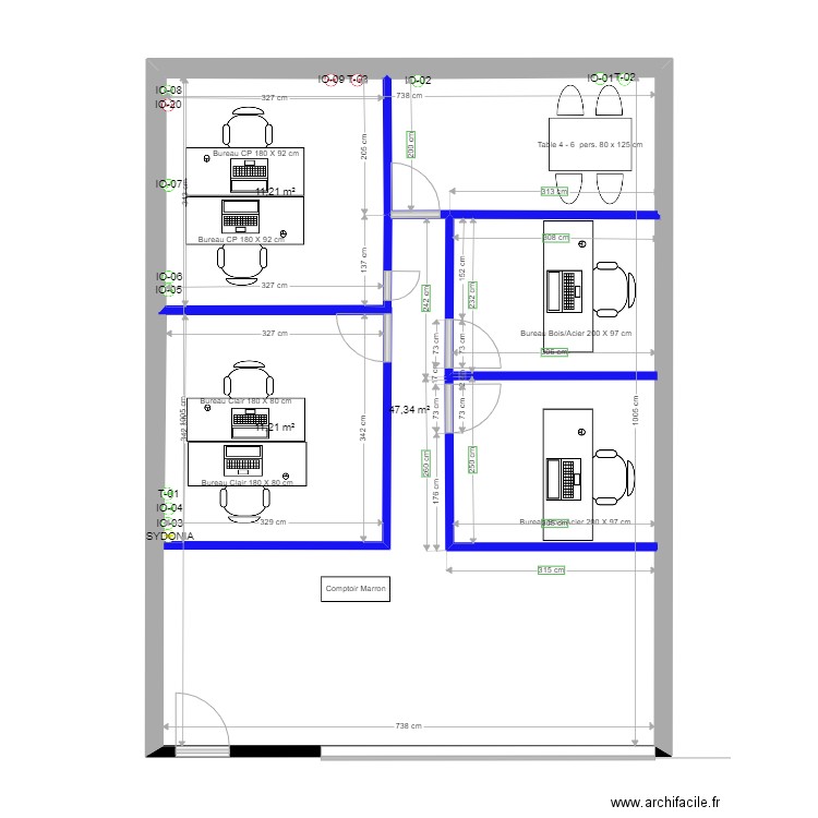 LIBREVILLE_RDC-3. Plan de 3 pièces et 97 m2