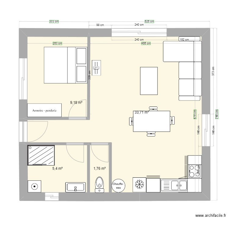plan maison 50m2 T. Plan de 0 pièce et 0 m2