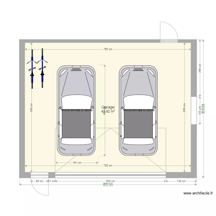garage. Plan de 