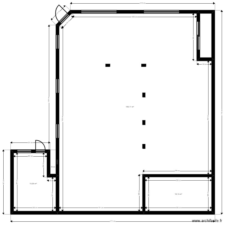 Blanc Mesnil Existant Jordan. Plan de 4 pièces et 225 m2