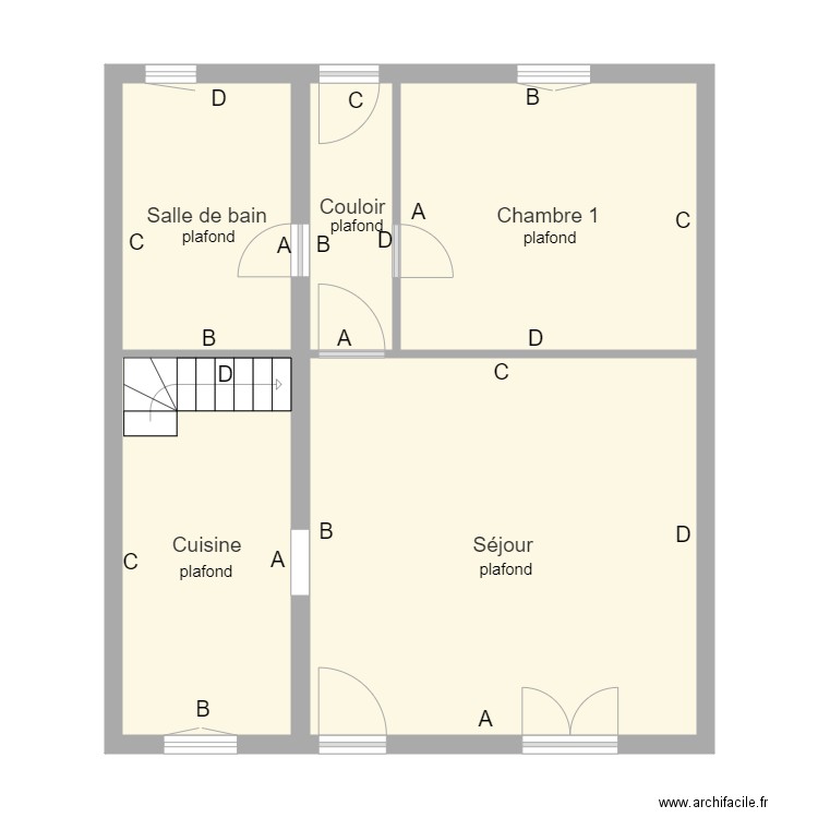 courceboeufs rdc. Plan de 0 pièce et 0 m2