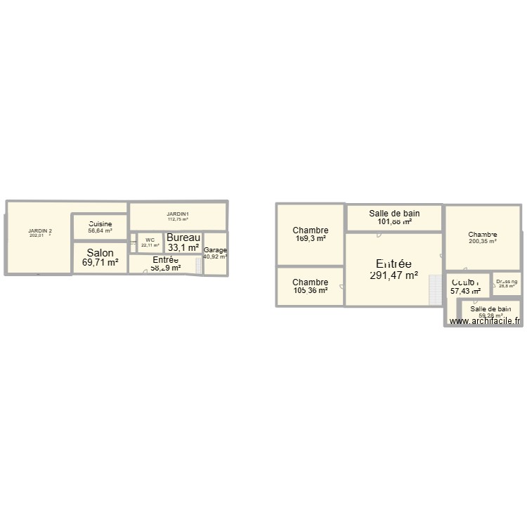 ma maison. Plan de 18 pièces et 1624 m2