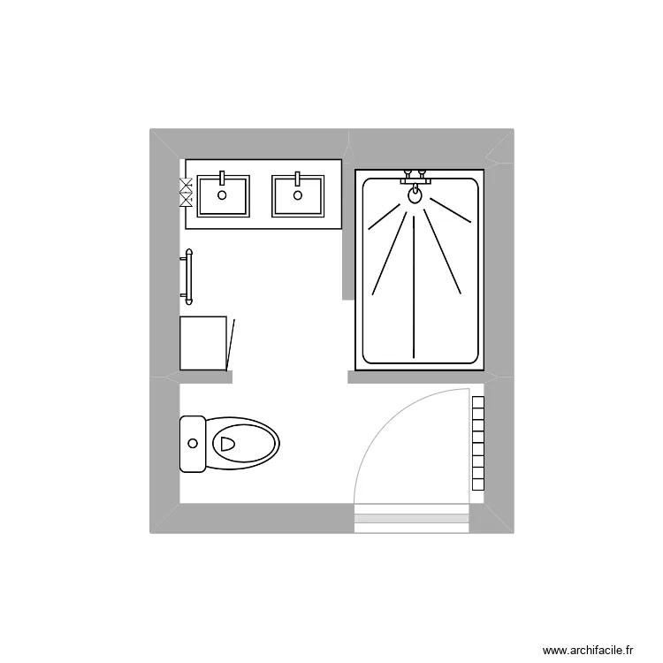 salle de bain Emilie 1. Plan de 
