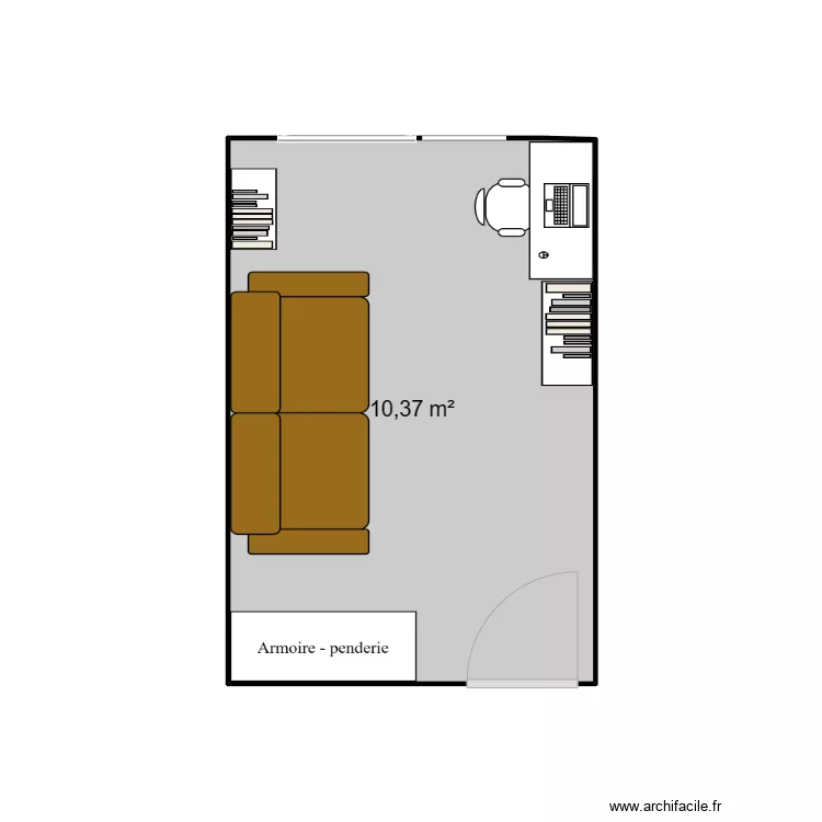 Chambre d'amis. Plan de 
