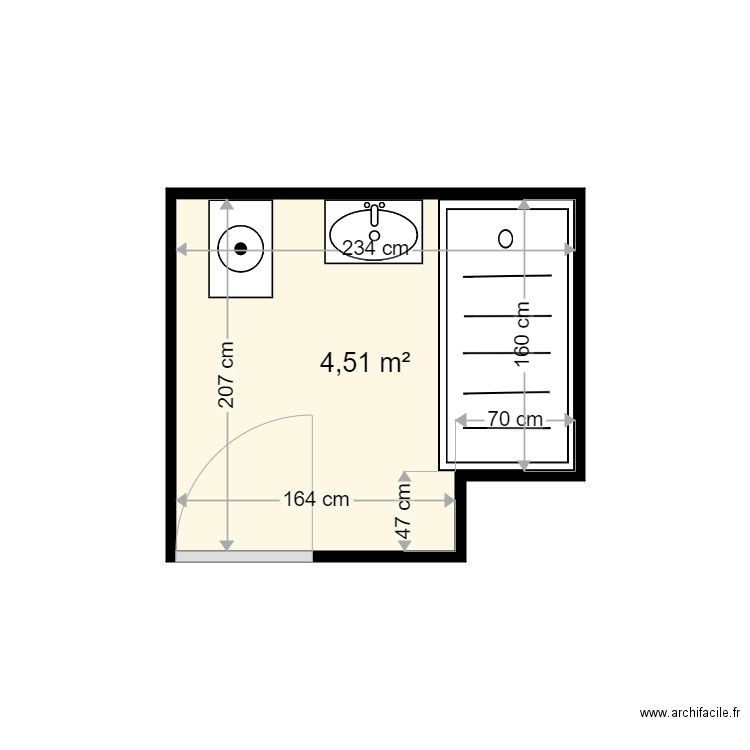 VERY REGINE . Plan de 1 pièce et 5 m2