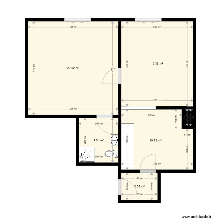 Porrentruy Pierre Péquignat 46 3ème droite. Plan de 0 pièce et 0 m2