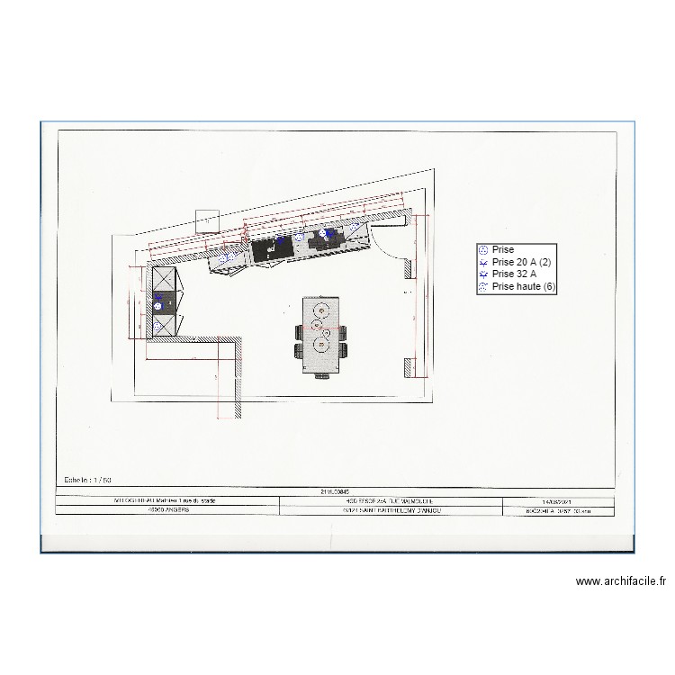 Plan électrique Cuisine Ogereau. Plan de 0 pièce et 0 m2