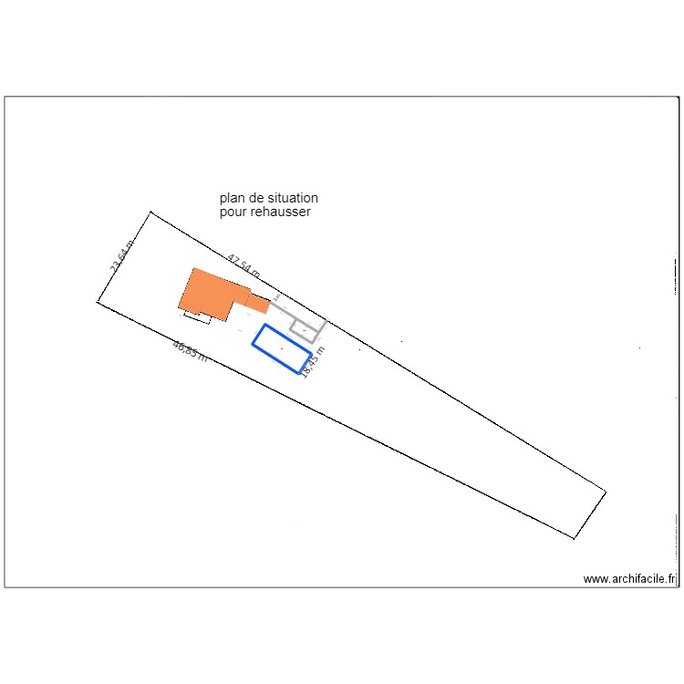 plan de situation piscine. Plan de 2 pièces et 75 m2