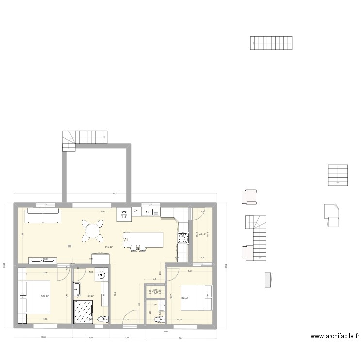 101 epinette. Plan de 6 pièces et 85 m2