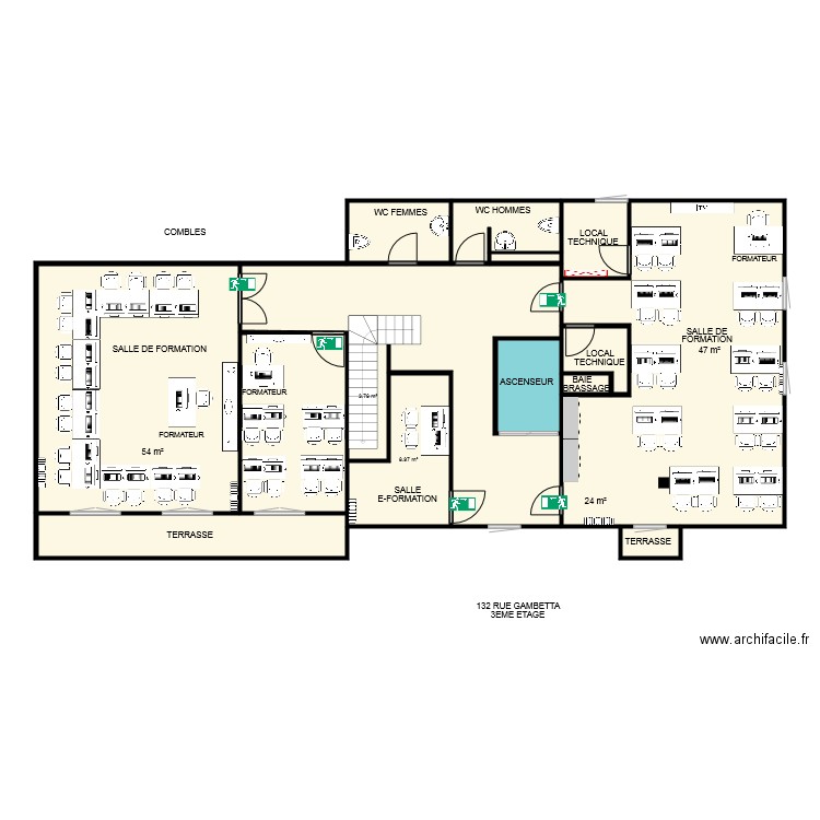 ACIF 3EME ETAGE DEFINITIF. Plan de 0 pièce et 0 m2