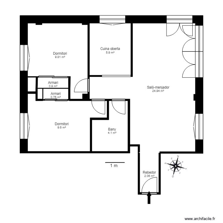 CR CASELLES EDIFICI B 2 1 CANILLO. Plan de 