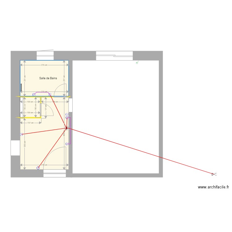 Circuits prises Hall Salle de bains WC  . Plan de 0 pièce et 0 m2