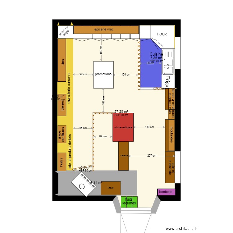 MAGASIN RENOVE. Plan de 6 pièces et 38 m2