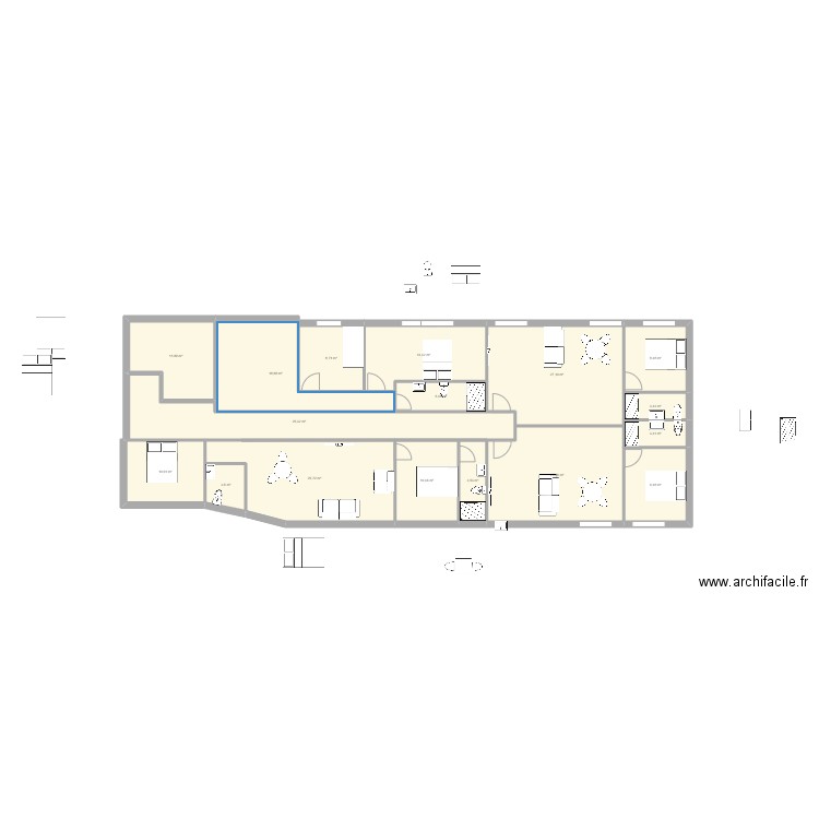 ORIGINAL ACOSTA V2. Plan de 17 pièces et 217 m2