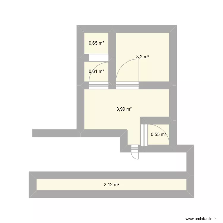 labos. Plan de 6 pièces et 11 m²