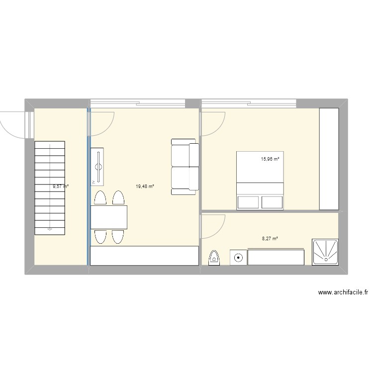 st leu 4. Plan de 8 pièces et 108 m2