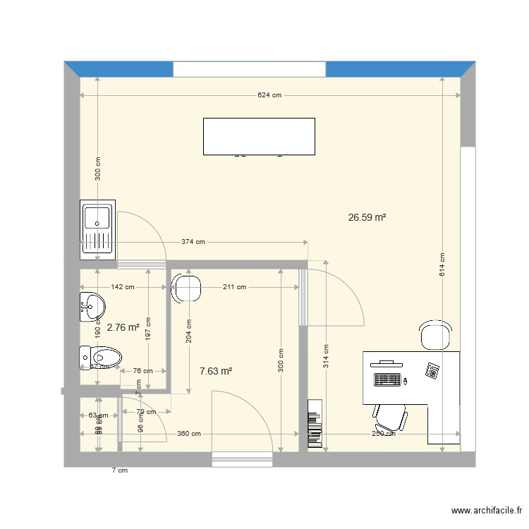 dernier cabinet. Plan de 0 pièce et 0 m2