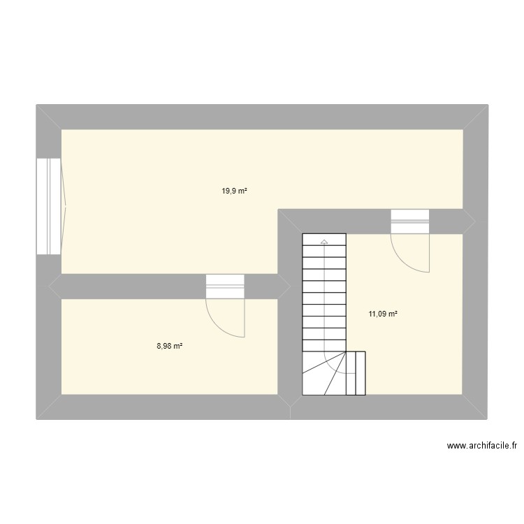 Cave 01 1. Plan de 3 pièces et 40 m2