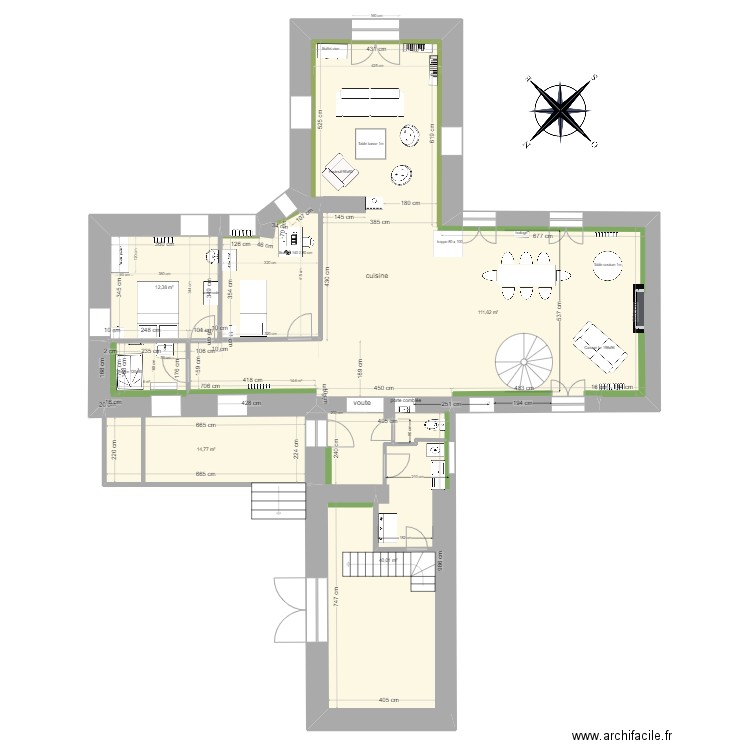 branceilles cuisine vierge. Plan de 0 pièce et 0 m2