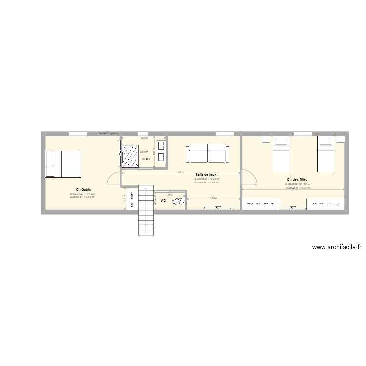 ZAZ étage 1. Plan de 0 pièce et 0 m2