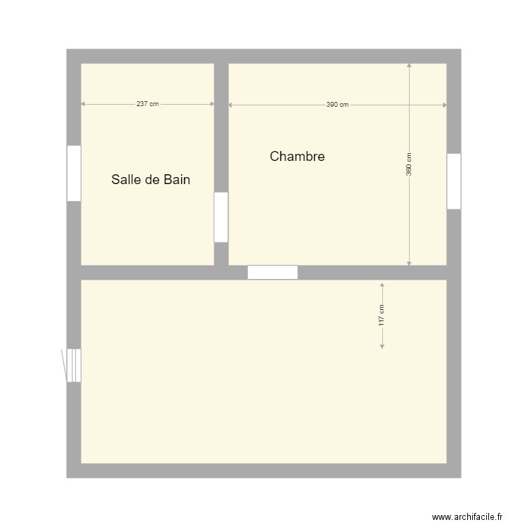 square habitat. Plan de 3 pièces et 44 m2