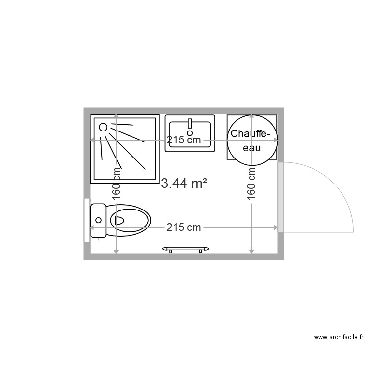 salle de bain. Plan de 0 pièce et 0 m2