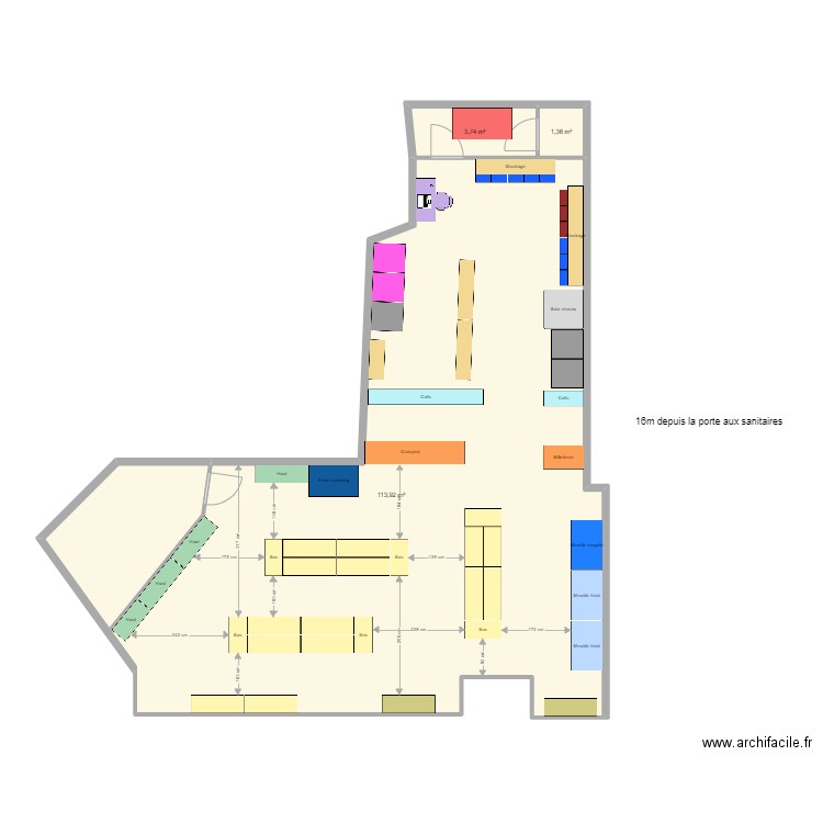 Metz nouvelles cotes. Plan de 3 pièces et 119 m2