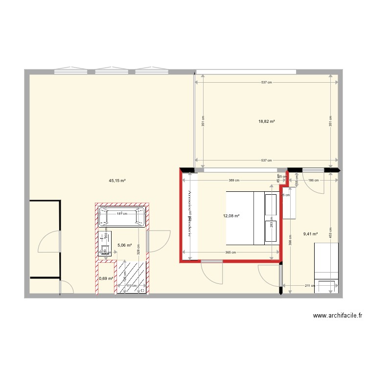 plan appart bonne mesure. Plan de 6 pièces et 91 m2