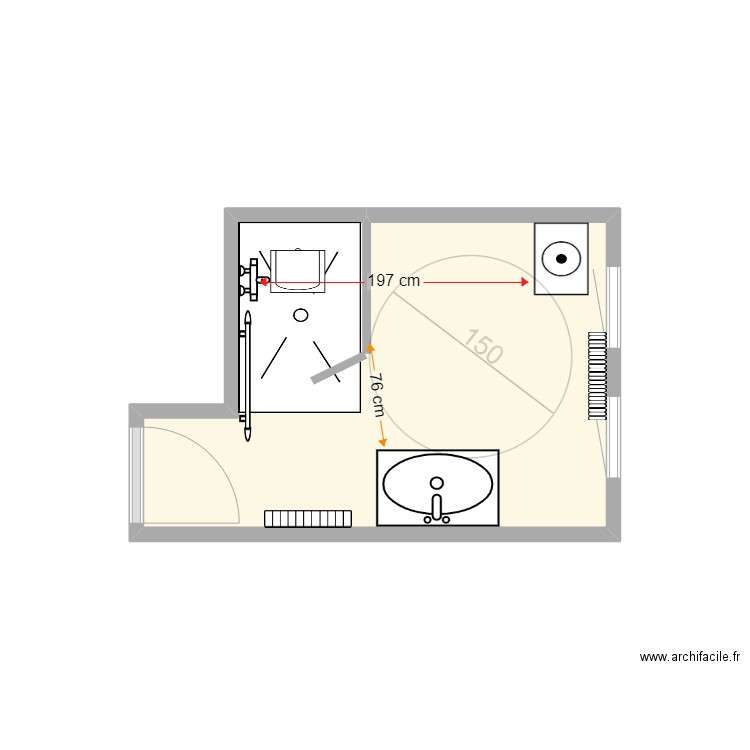 GUENAT V3. Plan de 1 pièce et 7 m2