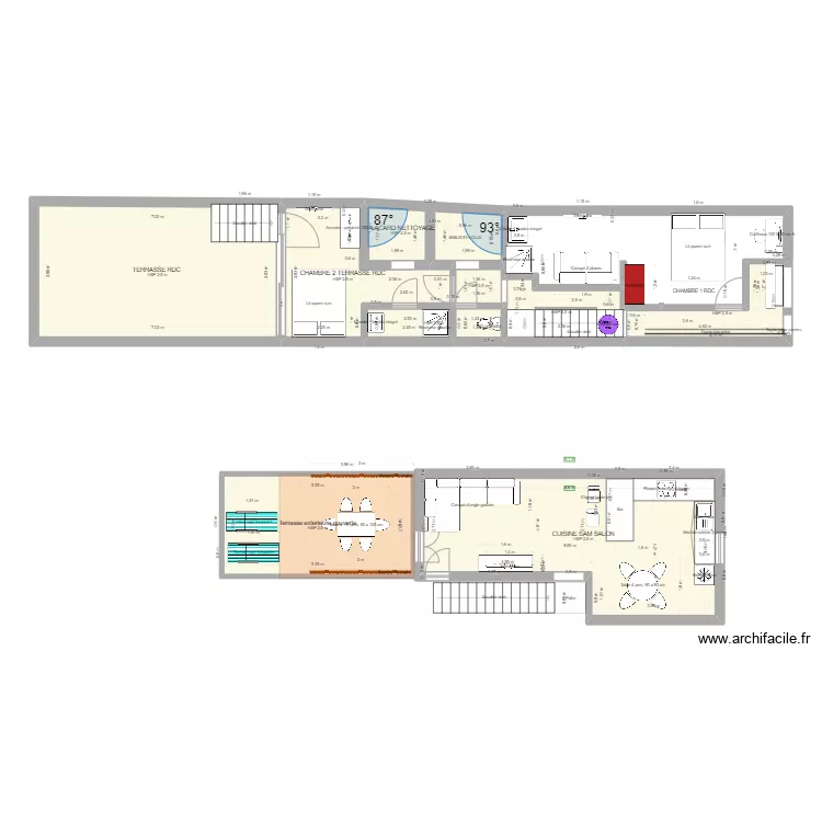 COUFFOULENS RDC RENOVE. Plan de 