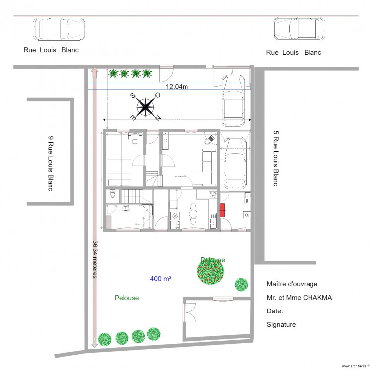 Plan de masse existant. Plan de 0 pièce et 0 m2