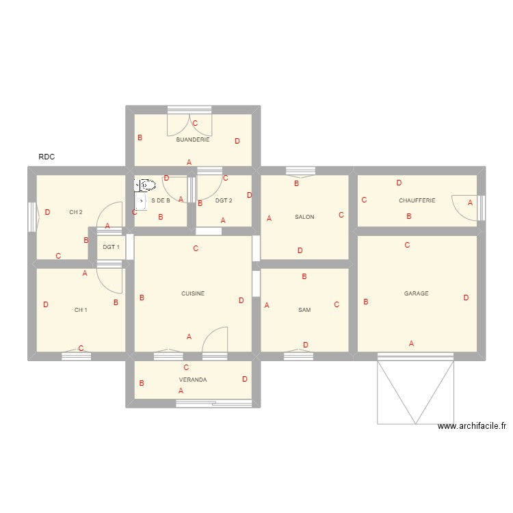 BEISSAT. Plan de 12 pièces et 80 m2