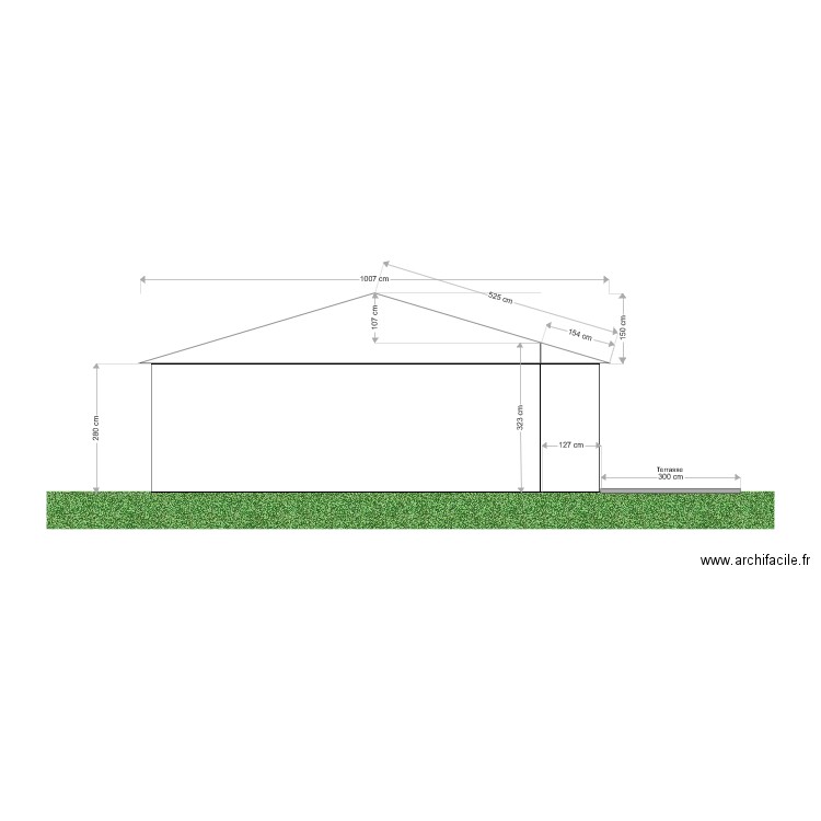 Façade Ouest. Plan de 0 pièce et 0 m2