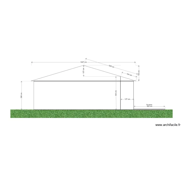 Fa&ccedil;ade Ouest. Plan de 