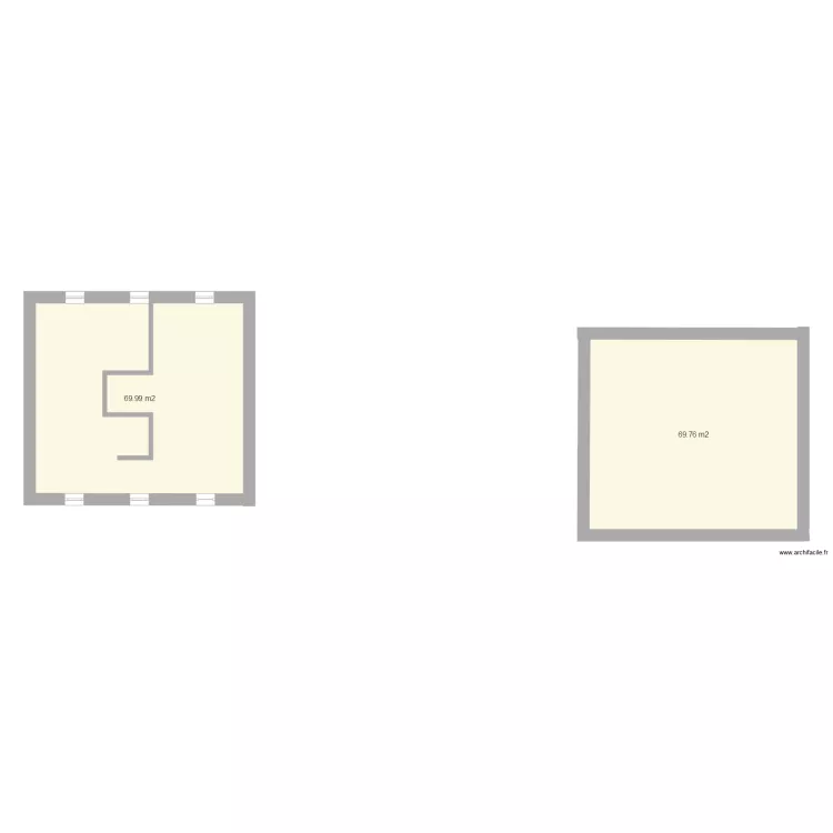 Plan Existant maison superette Le guerno. Plan de 