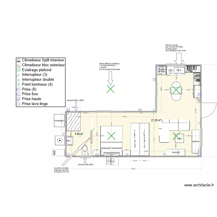 home concept bureau d&eacute;finitif. Plan de 2  et 32 m²