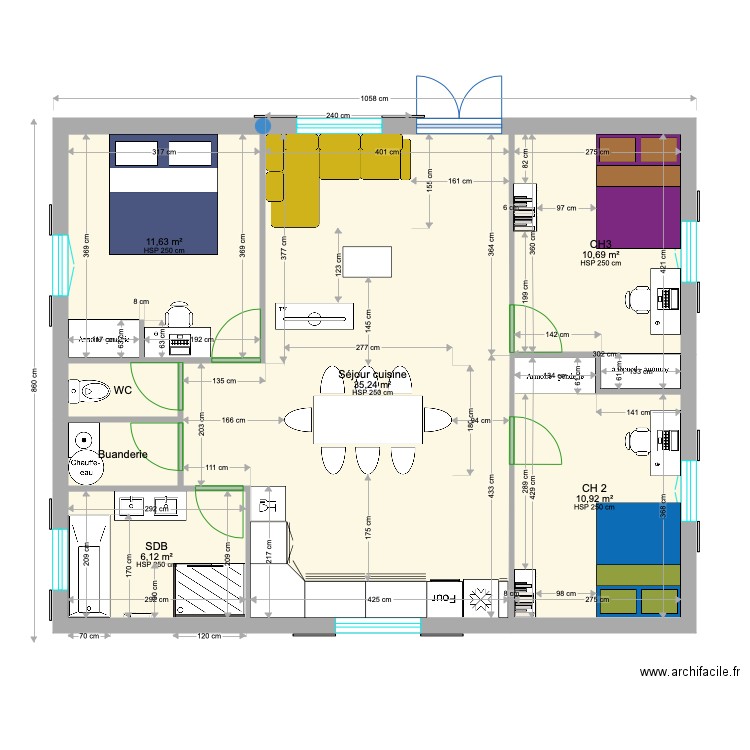 Maison. Plan de 0 pièce et 0 m2