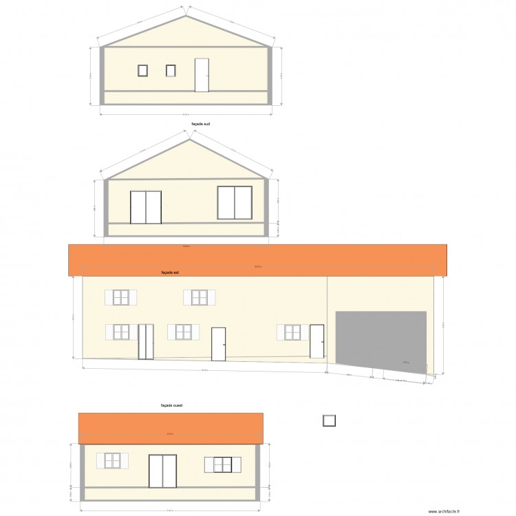 Plan facade Thibaud. Plan de 0 pièce et 0 m2