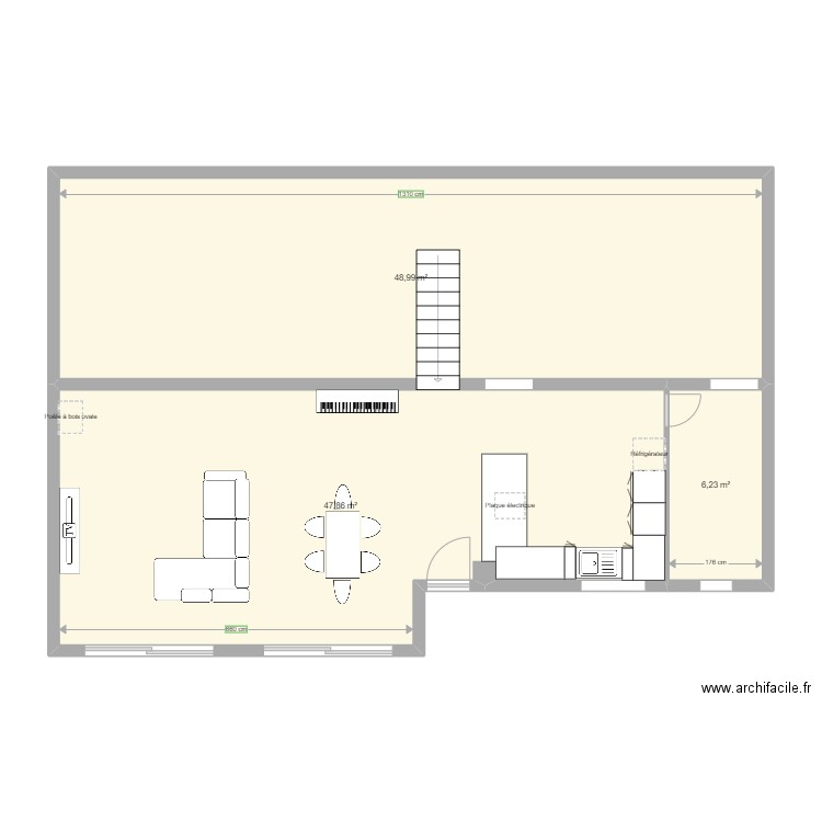 PROJET DE RIKOUNE. Plan de 3 pièces et 103 m2