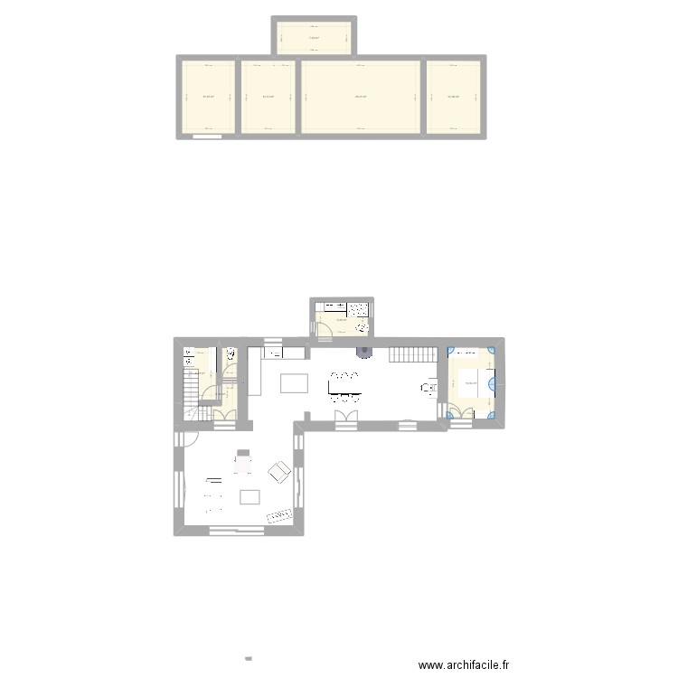 Maison 2. Plan de 9 pièces et 96 m2