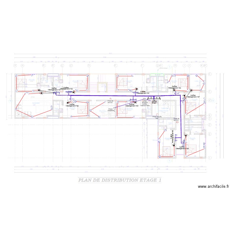 Alimentation prises Etage 1  HOTEL KRIBI. Plan de 0 pièce et 0 m2