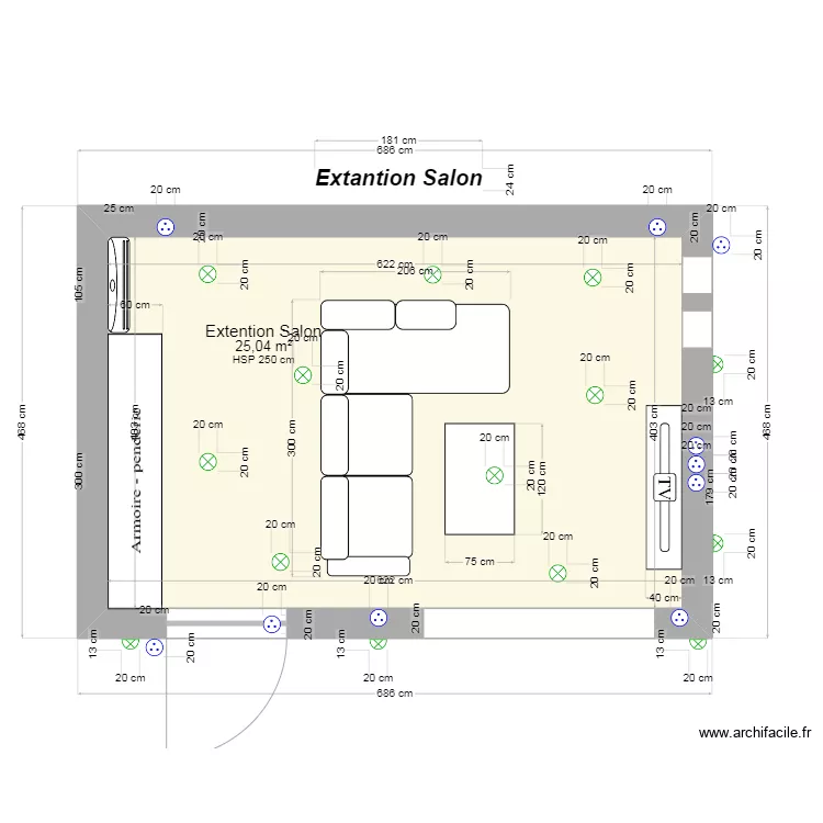 extention salon. Plan de extention salon. Plan de