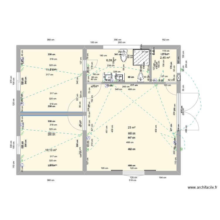 Bungalow Electricité. Plan de 0 pièce et 0 m2
