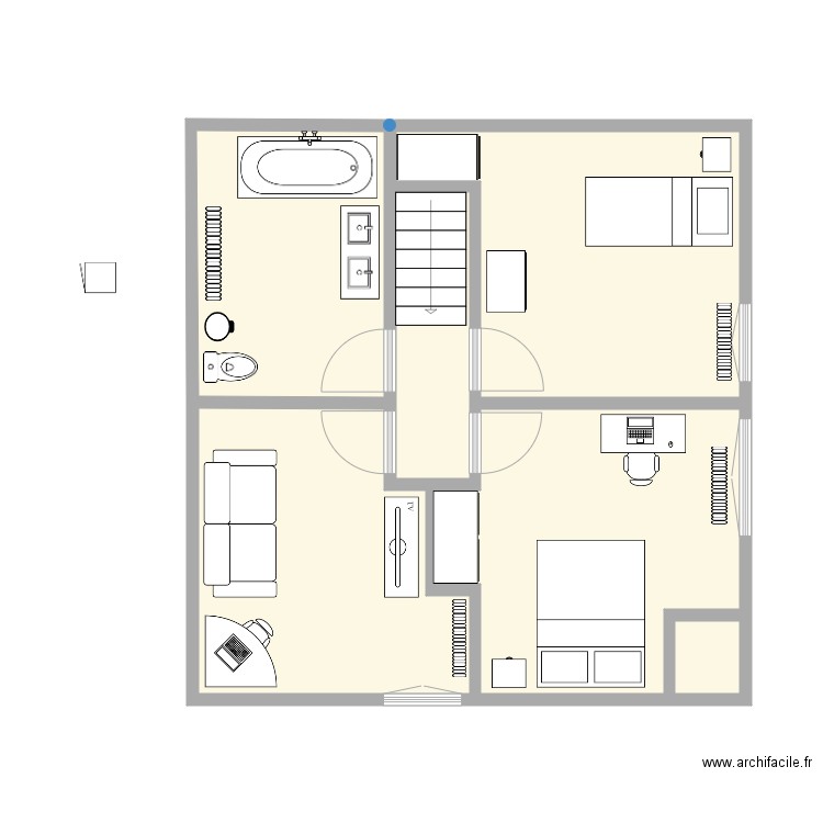 Etages chambres des garcons meublés. Plan de 0 pièce et 0 m2