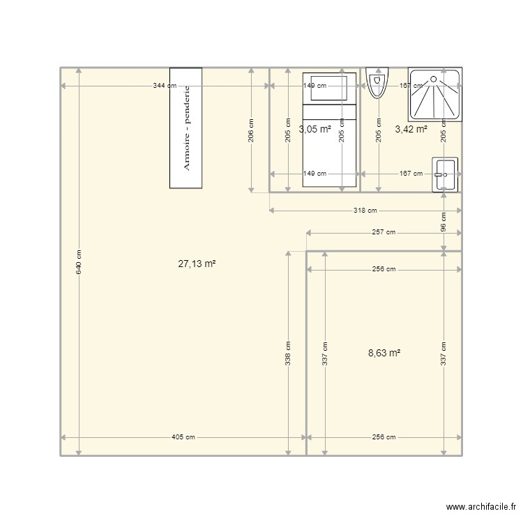 katakalidis bis. Plan de 4 pièces et 42 m2