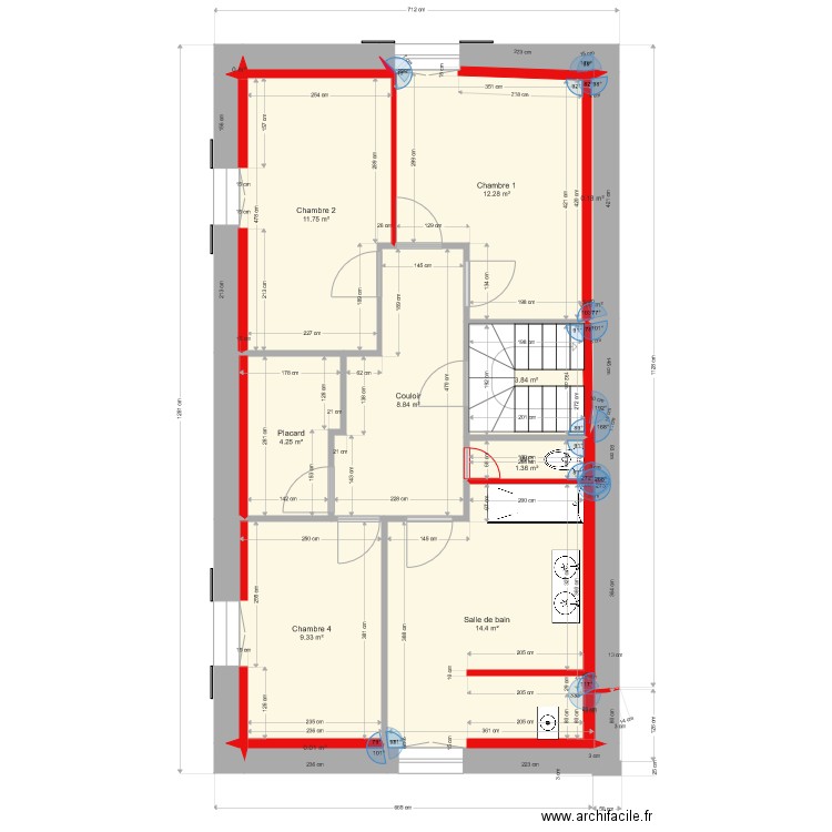 ferme 1er étage projet aménagement. Plan de 0 pièce et 0 m2