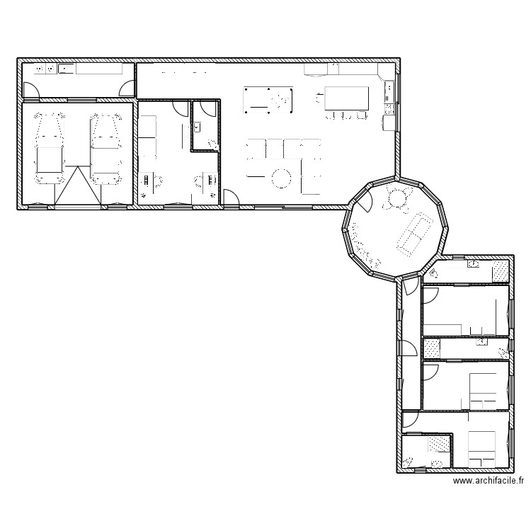 coloc petit toilettes. Plan de 13 pièces et 210 m2